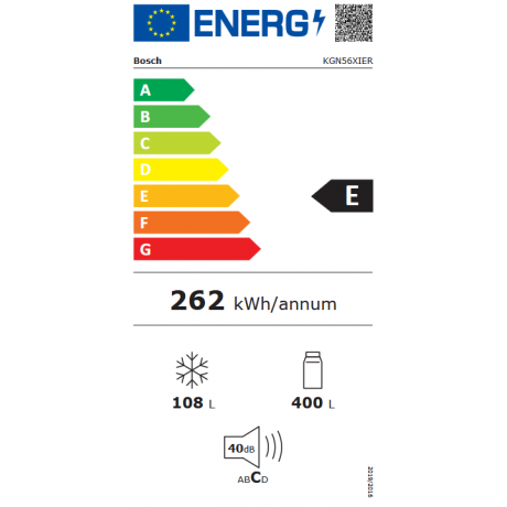 BOSCH KGN56XIER Ελεύθερος Ψυγειοκαταψύκτης 193x70cm Brushed steel anti-fingerprint
